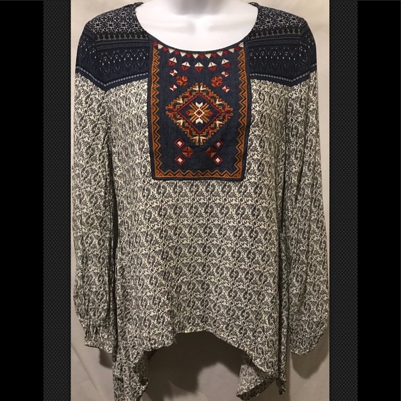 Flying tomato boho print tassel wrap style blouse  s main image 0
